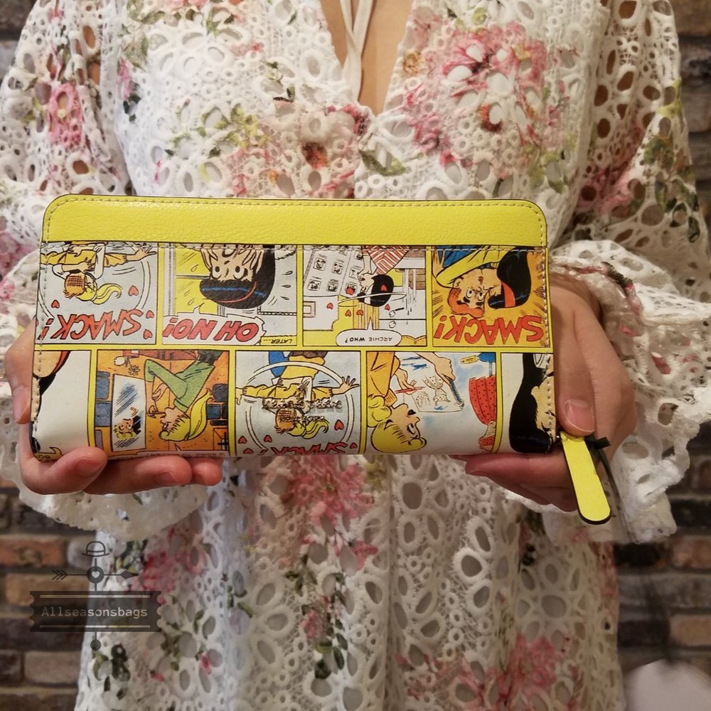 Kate spade Archie Comics Large Tote Yellow Wallet - Picture 8 of 16
